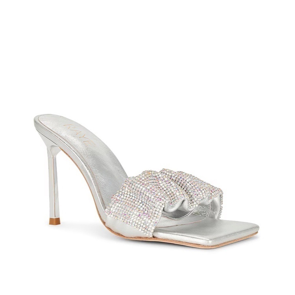 RAYE Glorie Heel in Silver Metallic Size 9